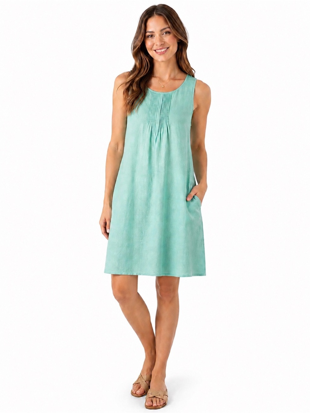 Vineyard Vines Cisco Linen Pintuck A-Line Mini  Seafoam Green Women’s 4